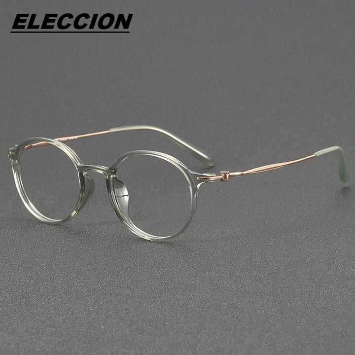 Eleccion Women's Full Rim Round Ultem Titanium Eyeglasses 8667