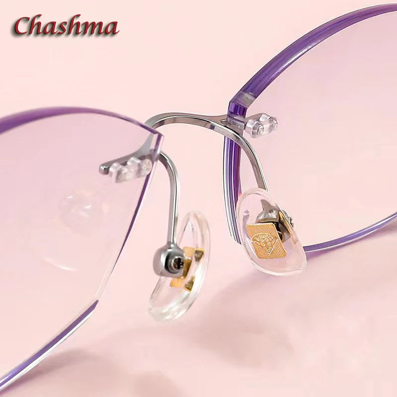 Chashma Ochki Women's Rimless Oval Titanium Eyeglasses 8983 Rimless Chashma Ochki   