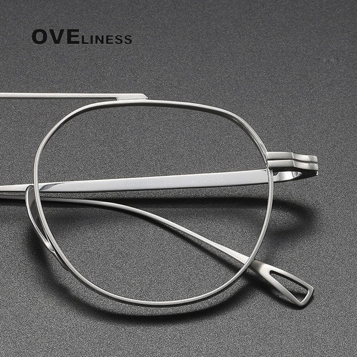 Oveliness Unisex Full Rim Flat Top Square Titanium Eyeglasses 9503 Full Rim Oveliness   