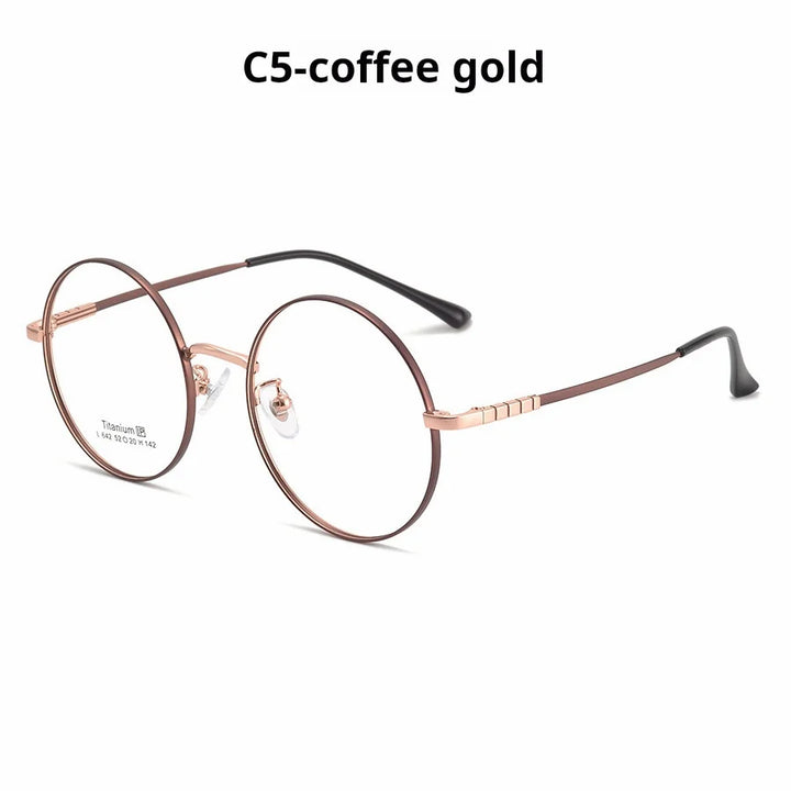 Xbora Women's Full Rim Round Titanium Eyeglasses 544642