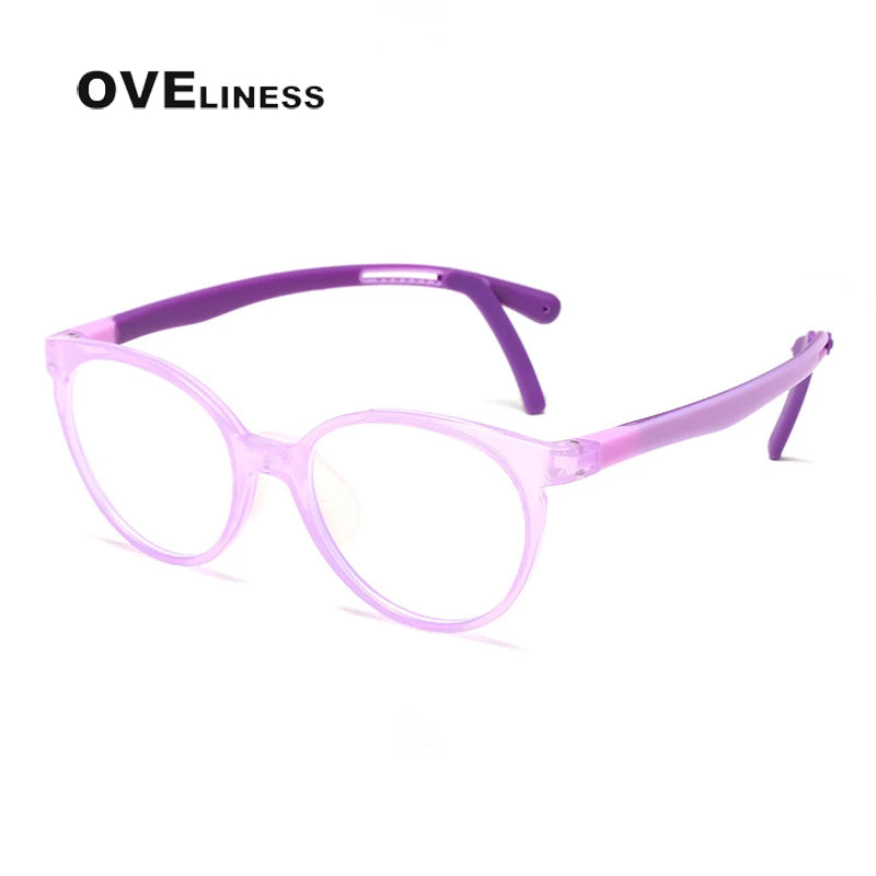 Oveliness Unisex Youth's Full Rim Round Tr 90 Titanium Eyeglasses T2022 Full Rim Oveliness   