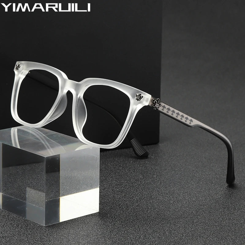 Yimaruili Unisex Full Rim Square Tr 90 Eyeglasses Y72318 Full Rim Yimaruili Eyeglasses   