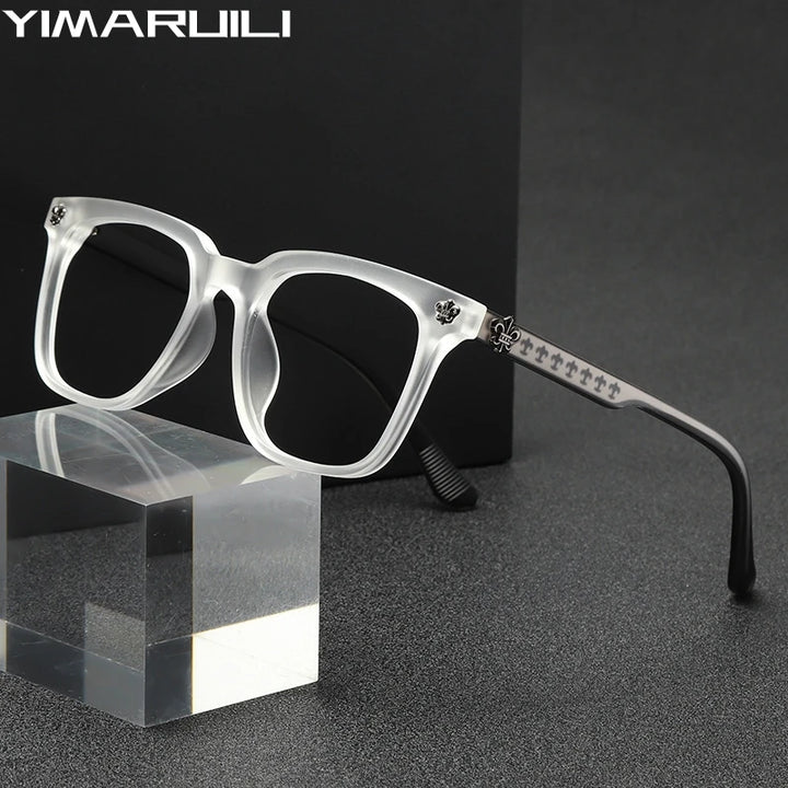 Yimaruili Unisex Full Rim Square Tr 90 Eyeglasses Y72318 Full Rim Yimaruili Eyeglasses   