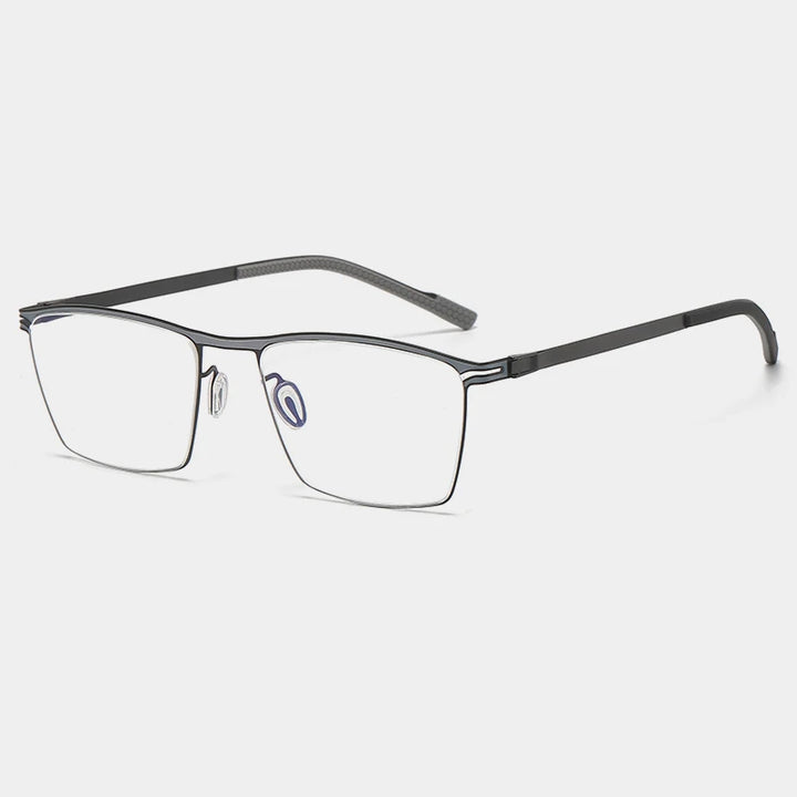 Gatenac Unisex Full Rim Square Titanium Eyeglasses Gxyj1147 Full Rim Gatenac Gray Black  
