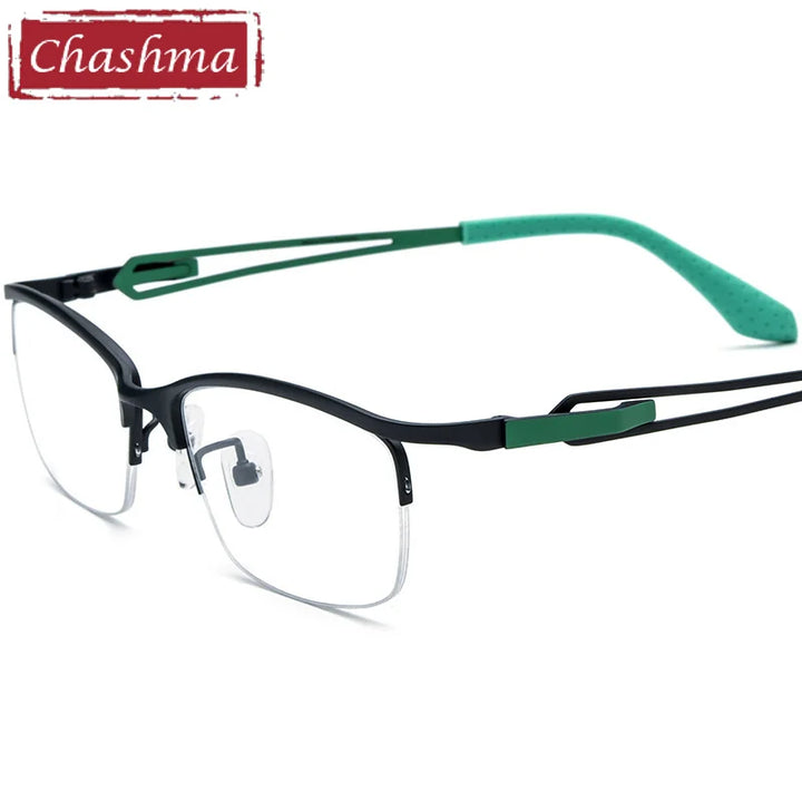 Chashma Women's Semi Rim Square Brow Line Titanium Eyeglasses 185867