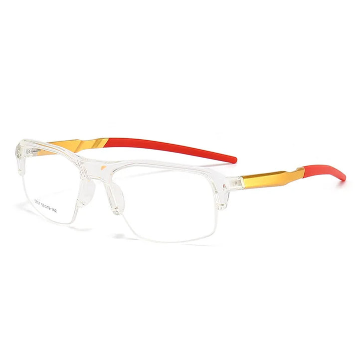 Yimaruili Unisex Semi Rim Square Aluminum Tr 90 Sport Eyeglasses 58578