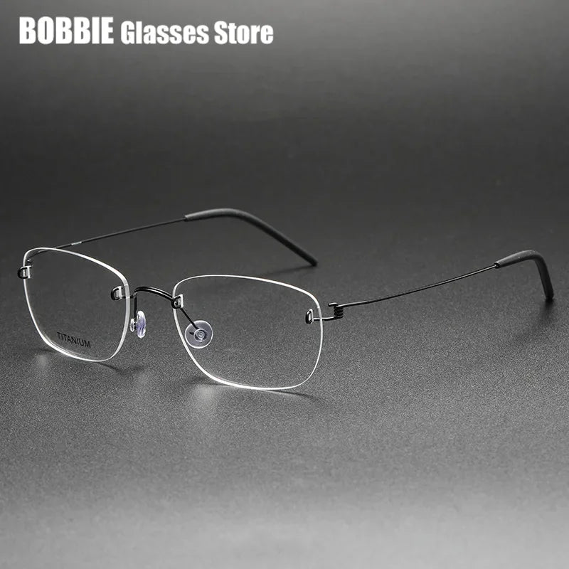 Bobbie Women's Rimless Square Screwless Titanium Eyeglasses 297639