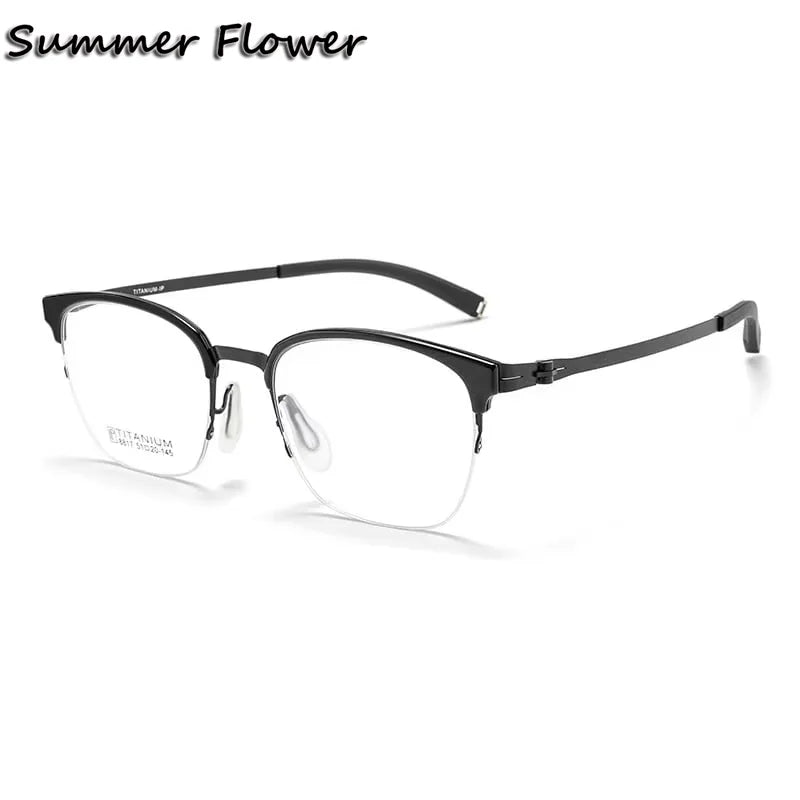 Summer Flower Women's Full Rim Square Tr 90 Titanium Eyeglasses 618817