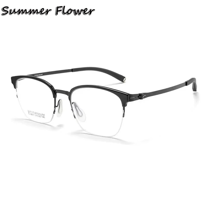 Summer Flower Women's Full Rim Square Tr 90 Titanium Eyeglasses 618817