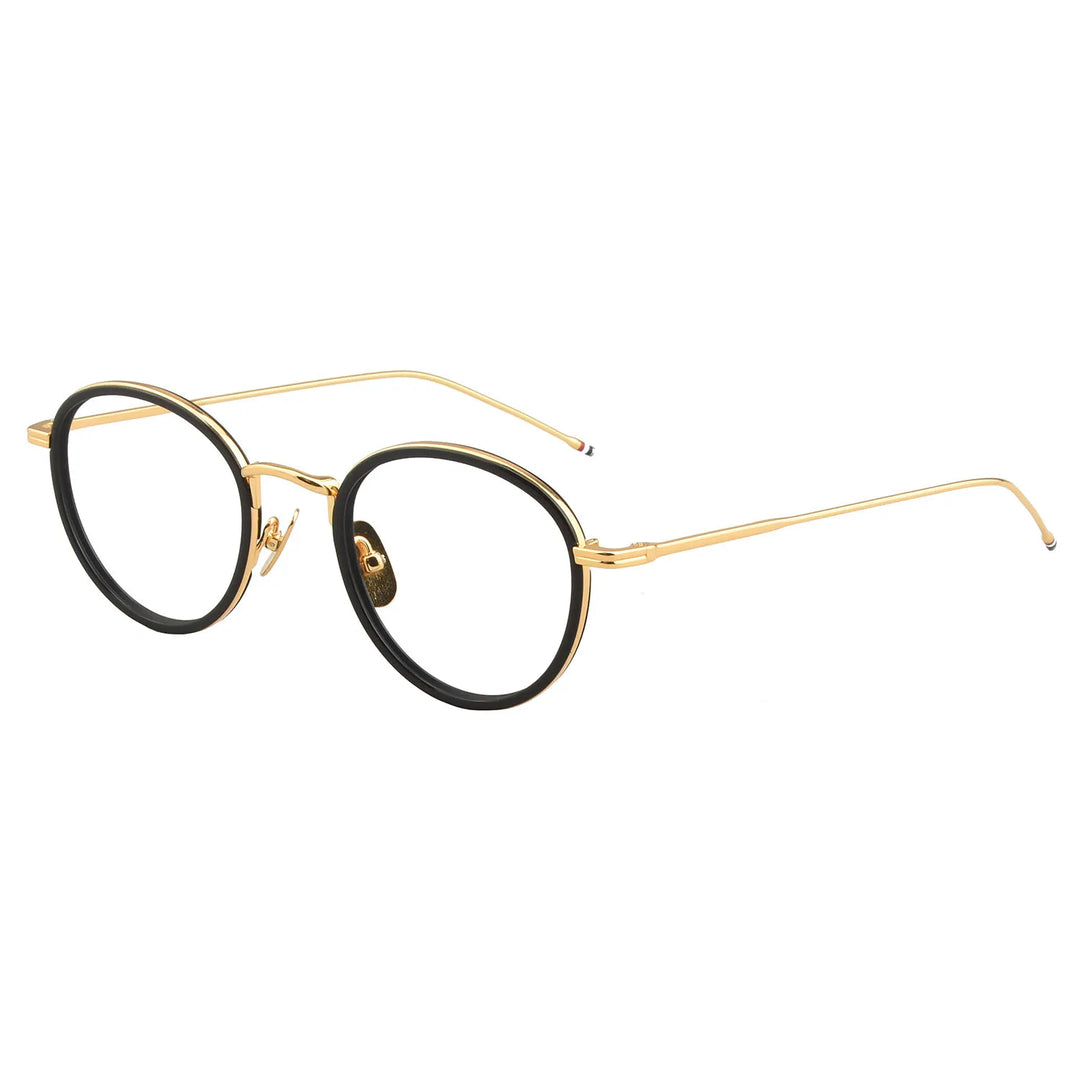 Bobbie Unisex Full Rim Oval Acetate Titanium Eyeglasses 612905