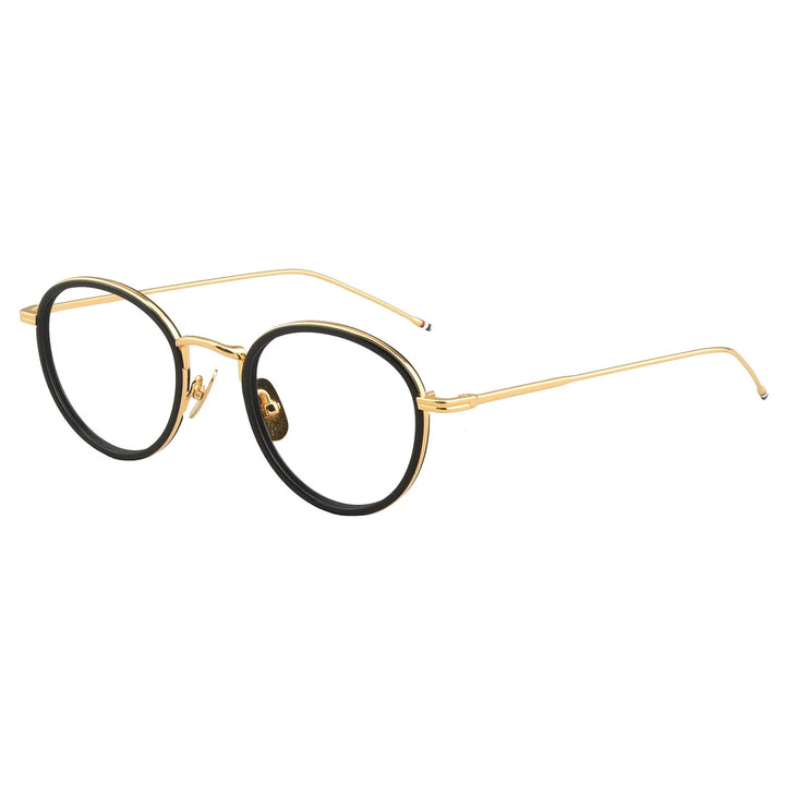 Bobbie Unisex Full Rim Oval Acetate Titanium Eyeglasses 612905