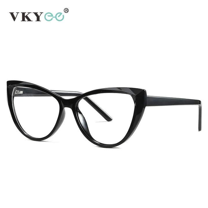 Vicky Women's Full Rim Cat Eye Tr 90 Titanium Eyeglasses 2003 Full Rim Vicky CHINA +100 PFD2003-Black