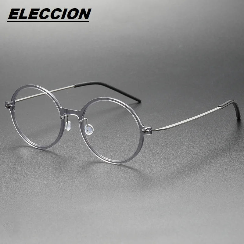 Eleccion Women's Full Rim Round Nylon TItanium Eyeglasses 6523