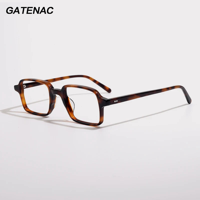 Gatenac Unisex Full Rim Square Acetate Eyeglasses Gxyj1514 Full Rim Gatenac   