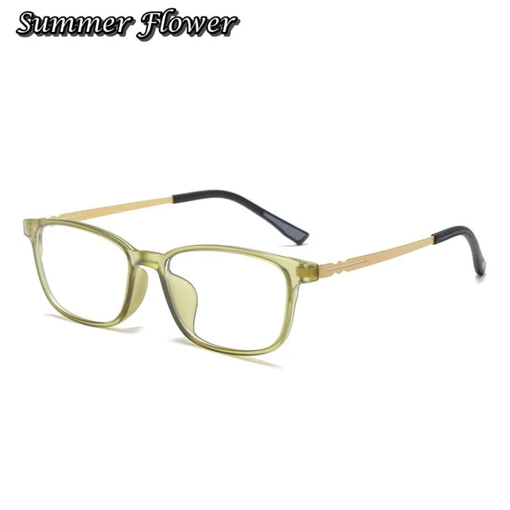 Summer Flower Women's Full Rim Square Tr 90 Titanium Eyeglasses 681346