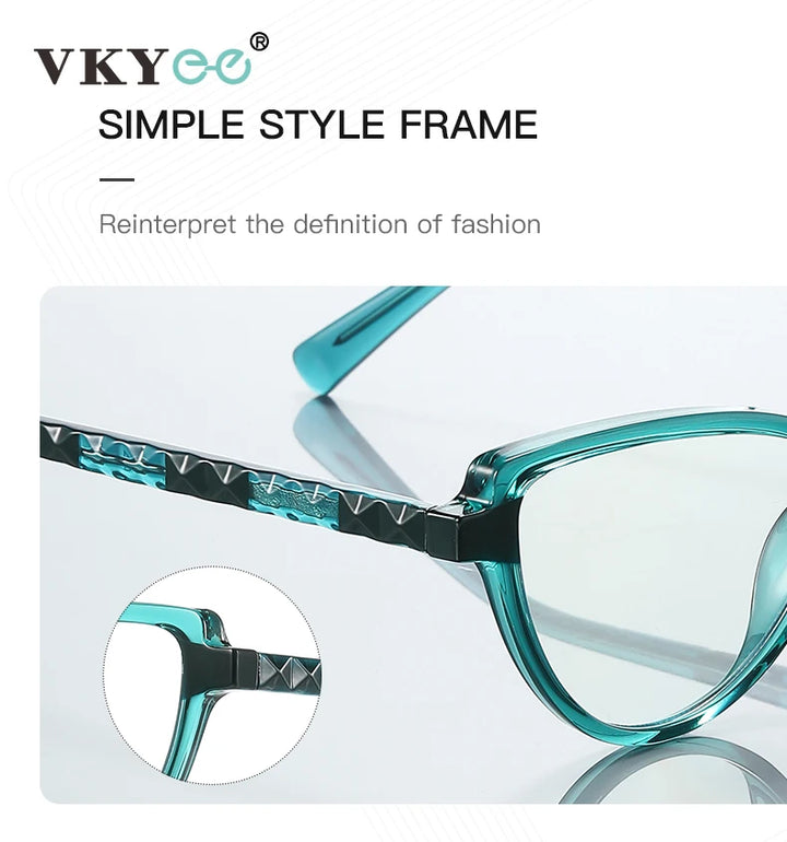 Vicky Women's Full Rim Cat Eye Tr 90 Stainless Steel Reading Glasses 2131 Reading Glasses Vicky   