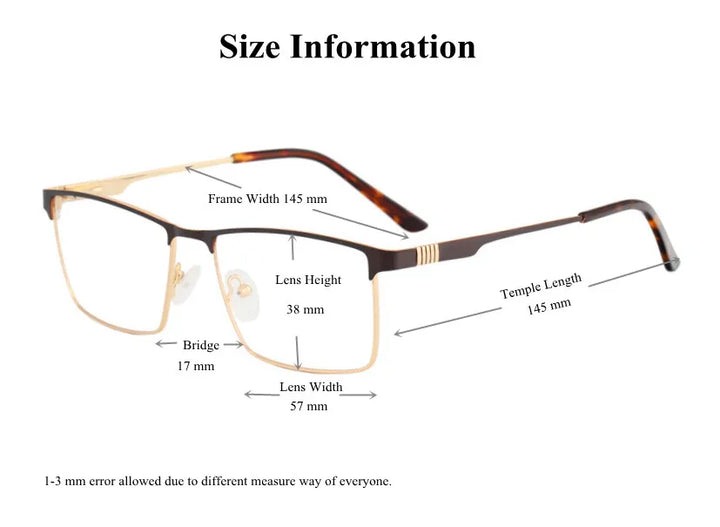 Chashma Ottica Men's Full Rim Square Titanium Eyeglasses 83459
