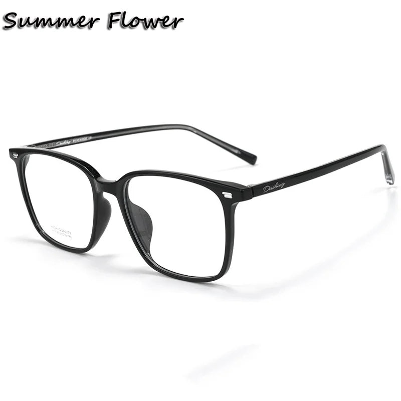Summer Flower Unisex Full Rim Square Tr 90 Titanium Eyeglasses 611038