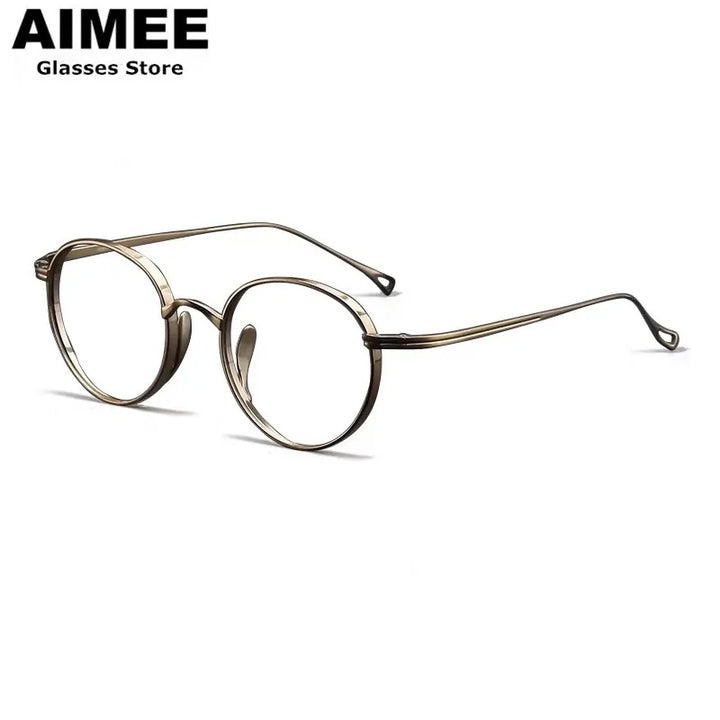 Aimee Unisex Full Rim Oval Titanium Eyeglasses 49113