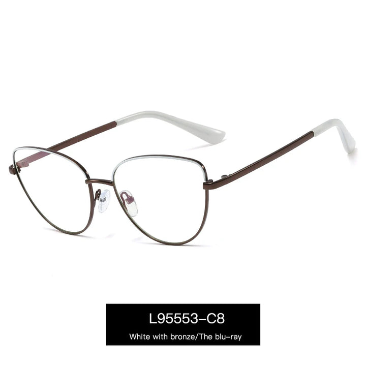 Handoer Women's Full Rim Oval Cat Eye Alloy Eyeglasses 695553