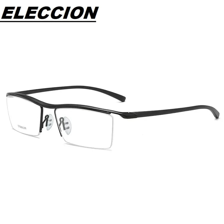 Eleccion Men's Semi Rim Brow Line Titanium Eyeglasses 8189 Semi Rim FuzWeb