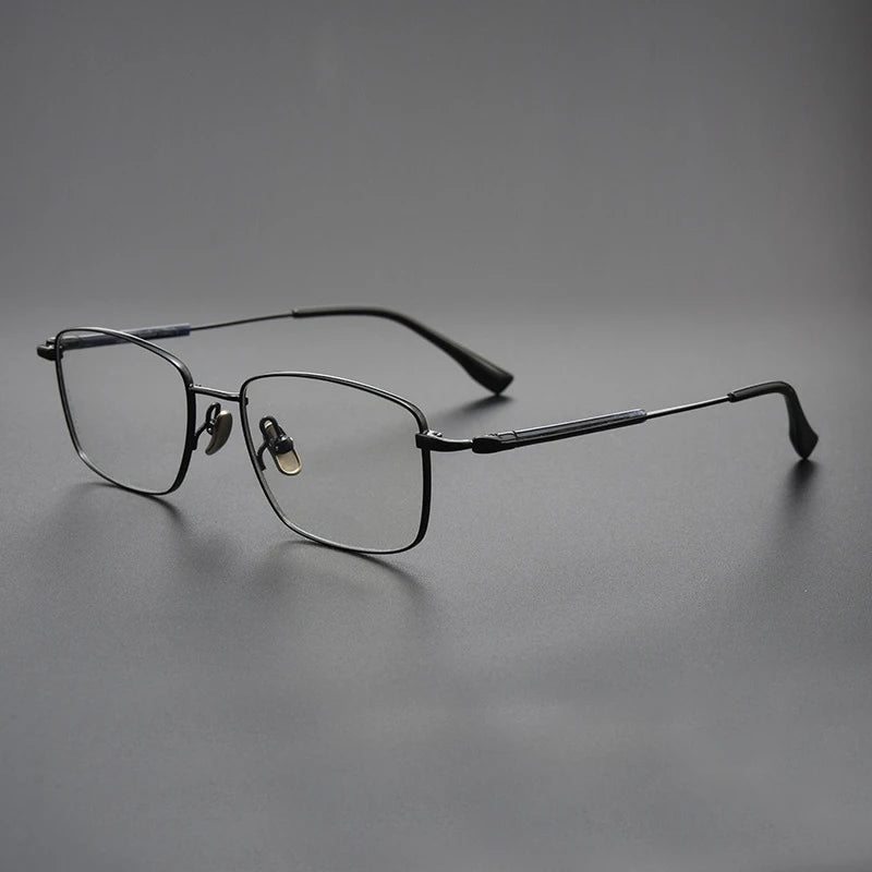 Black Mask Unisex Full Rim Square Titanium Eyeglasses 366825