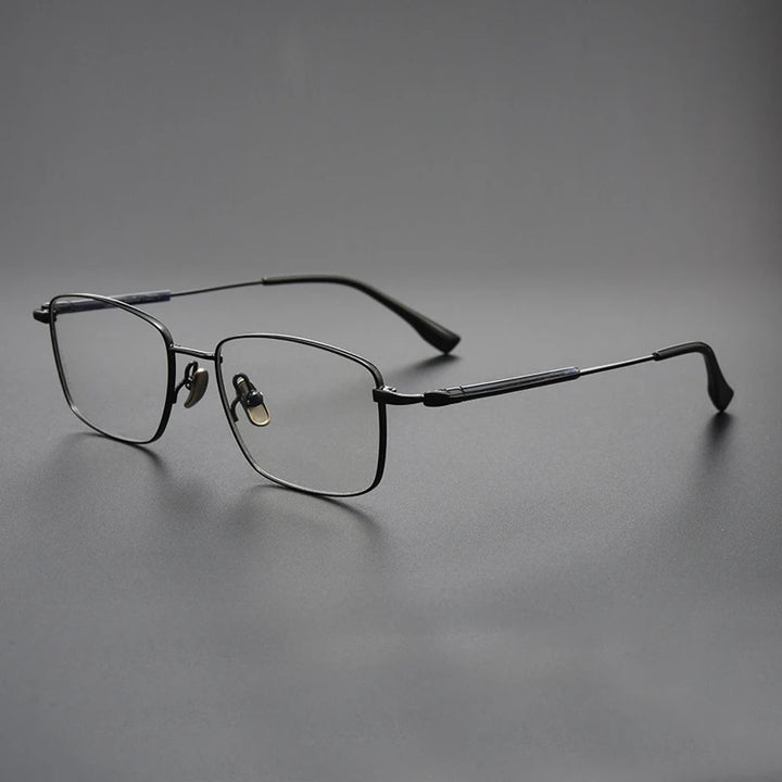 Black Mask Unisex Full Rim Square Titanium Eyeglasses 366825