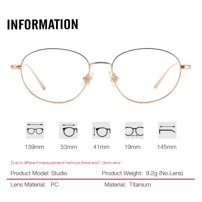 Aror Unisex Full Rim Oval Round Titanium Eyeglasses 53139