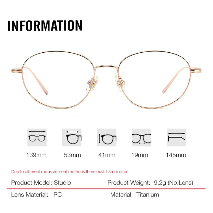 Aror Unisex Full Rim Oval Round Titanium Eyeglasses 53139