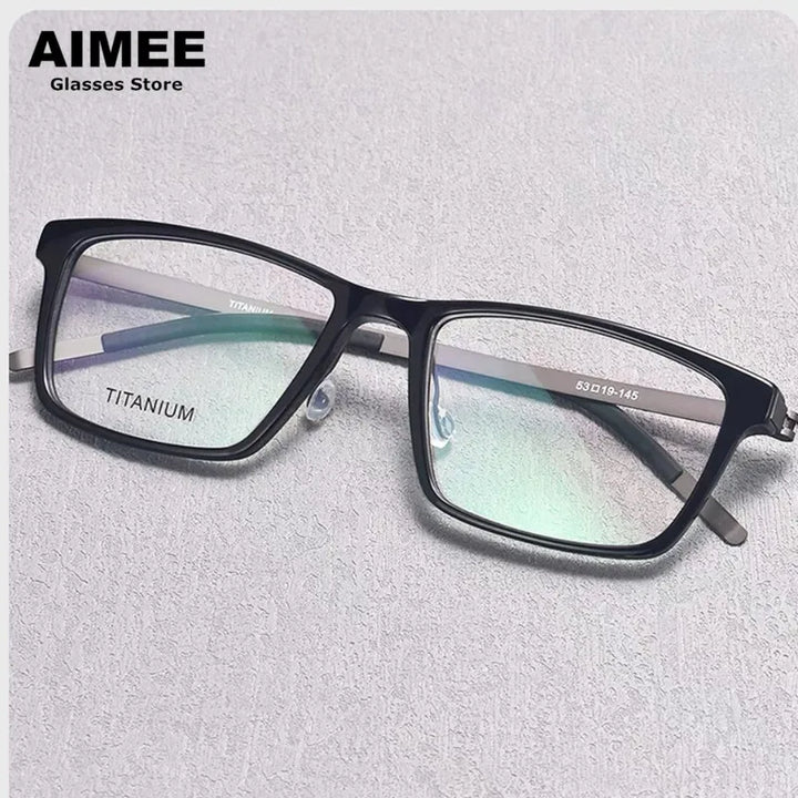 Aimee Unisex Full Rim Square Titanium Acetate Eyeglasses 1228 Full Rim Aimee   