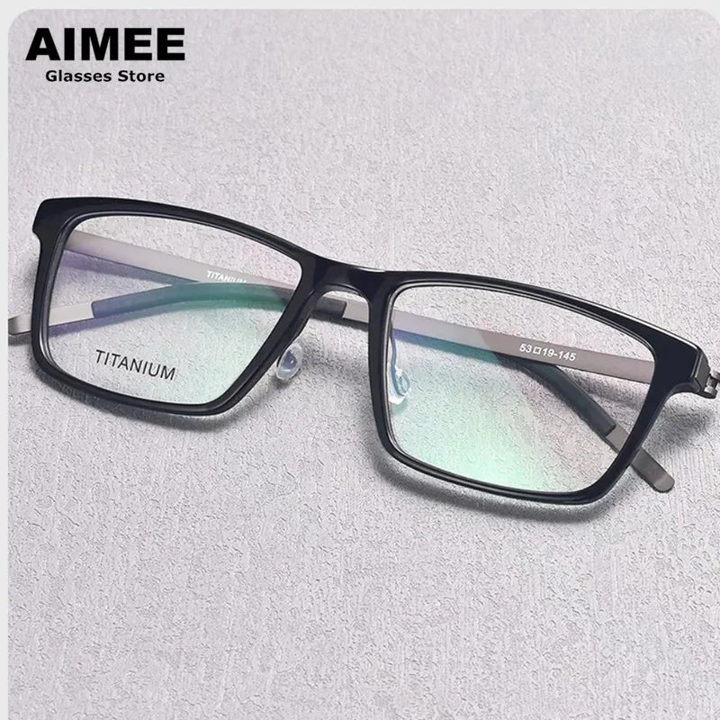 Aimee Women's Full Rim Square Screwless Titanium Eyeglasses 81228 Full Rim Aimee