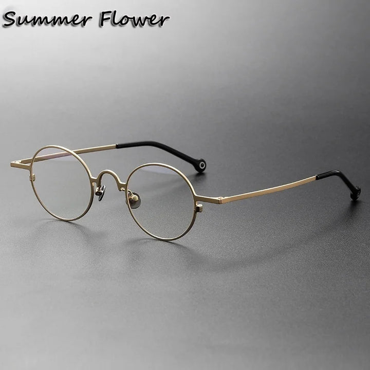Summer Flower Unisex Full Rim Round Titanium-Alloy Eyeglasses 369080