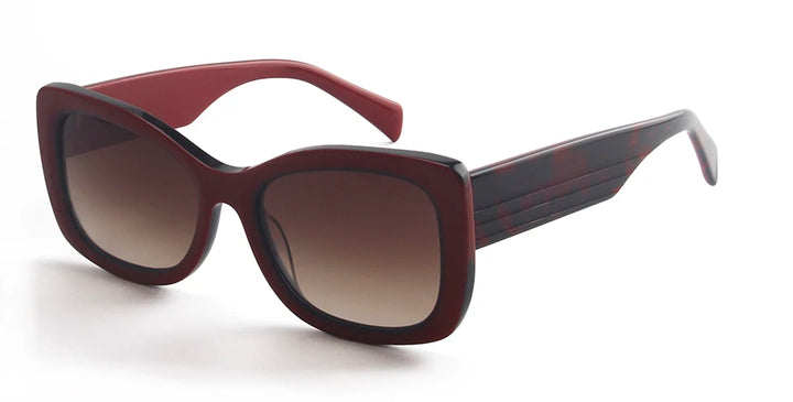 Esnbie Women's Full Rim Butterfly Square Acetate Sunglasses 420856