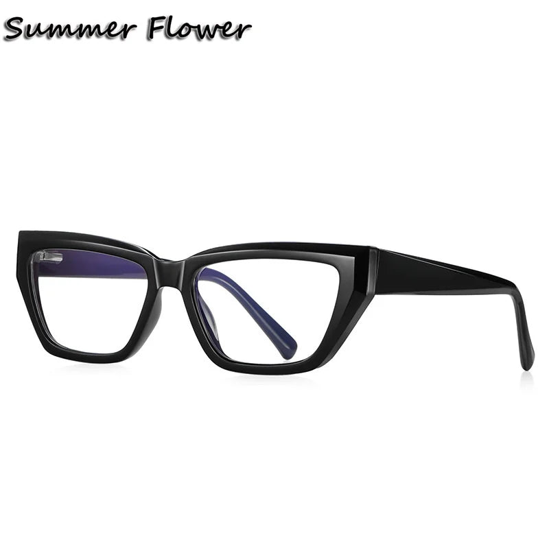 Summer Flower Women's Full Rim Cat Eye Tr 90 Titanium Eyeglasses 62155