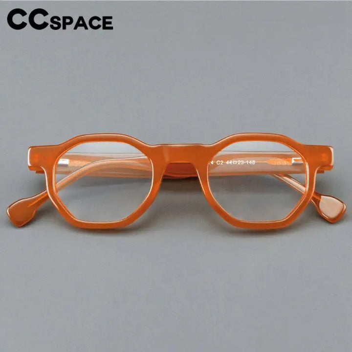 CCspace Unisex Full Rim Flat Top Round Acetate Reading Glasses R57621 Reading Glasses CCSpace   