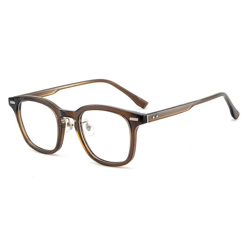 Momoja Unisex Full Rim Square Acetate Titanium Eyeglasses 98301