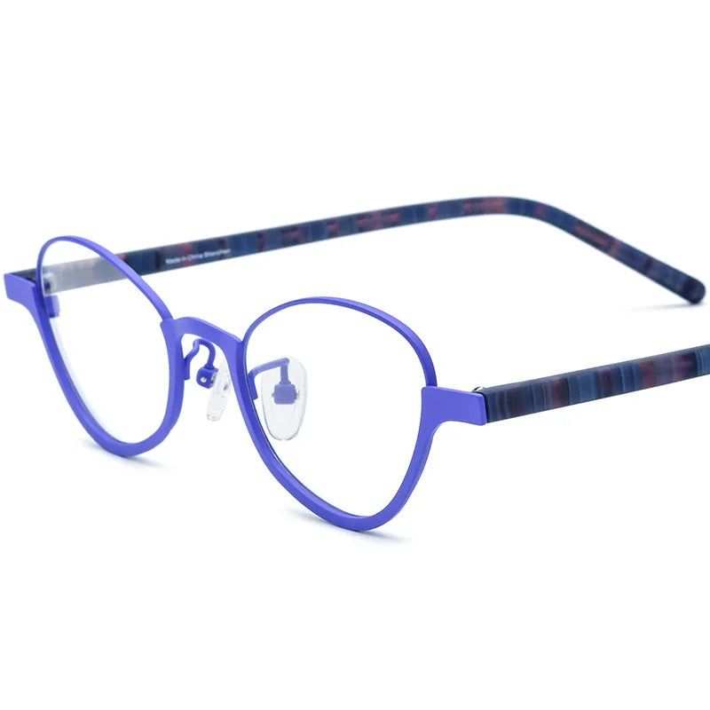 Nobler Women's Full Rim Oval Cat Eye Titanium Eyeglasses 185897