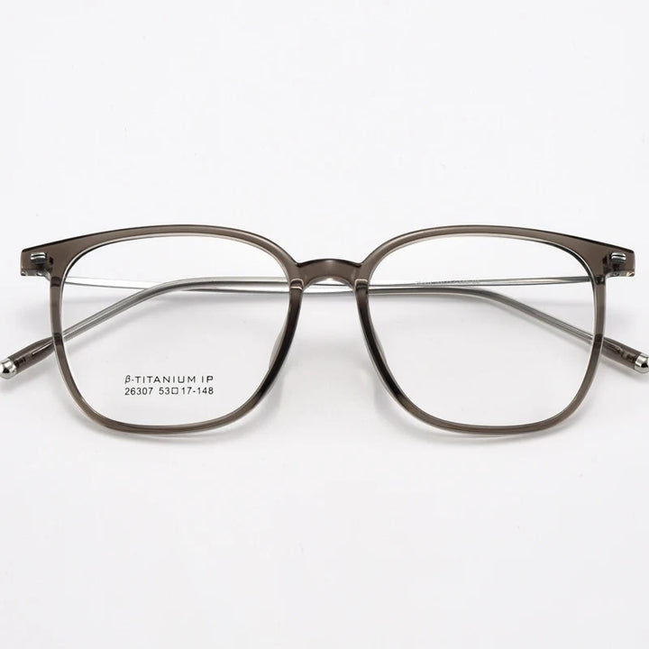 Yimaruili Unisex Full Rim Square TR-90 Titanium Eyeglasses 26307 — view 4 | Yimaruili at FuzWeb