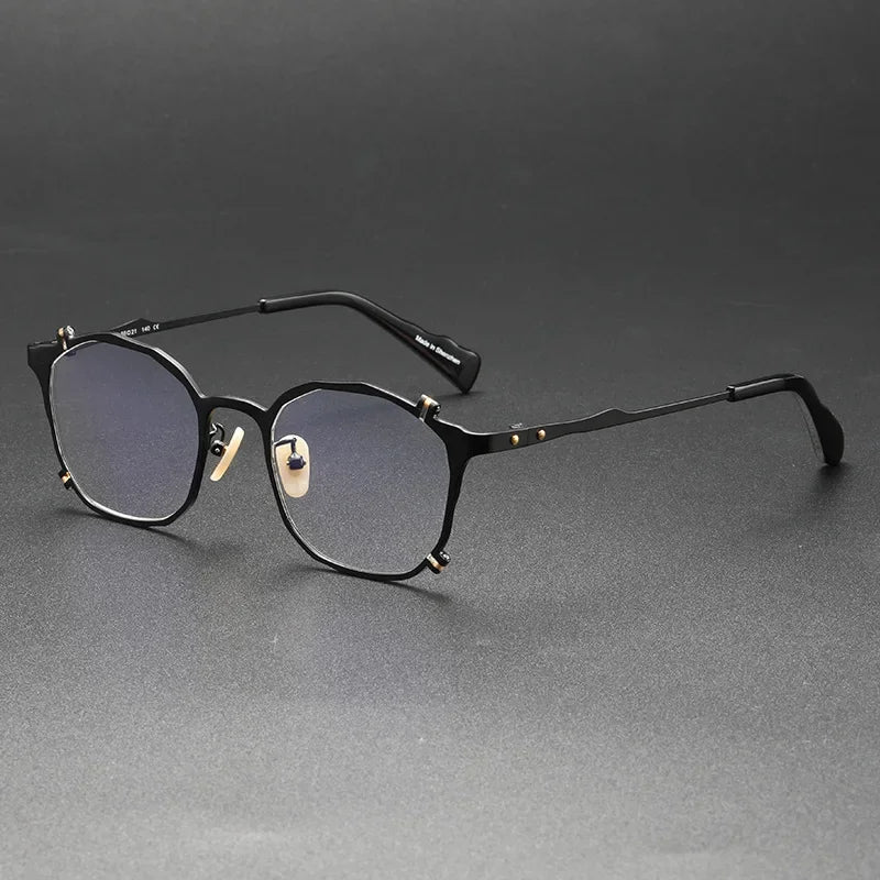 Muzz Unisex Full Rim Square Stainless Steel Eyeglasses 370029