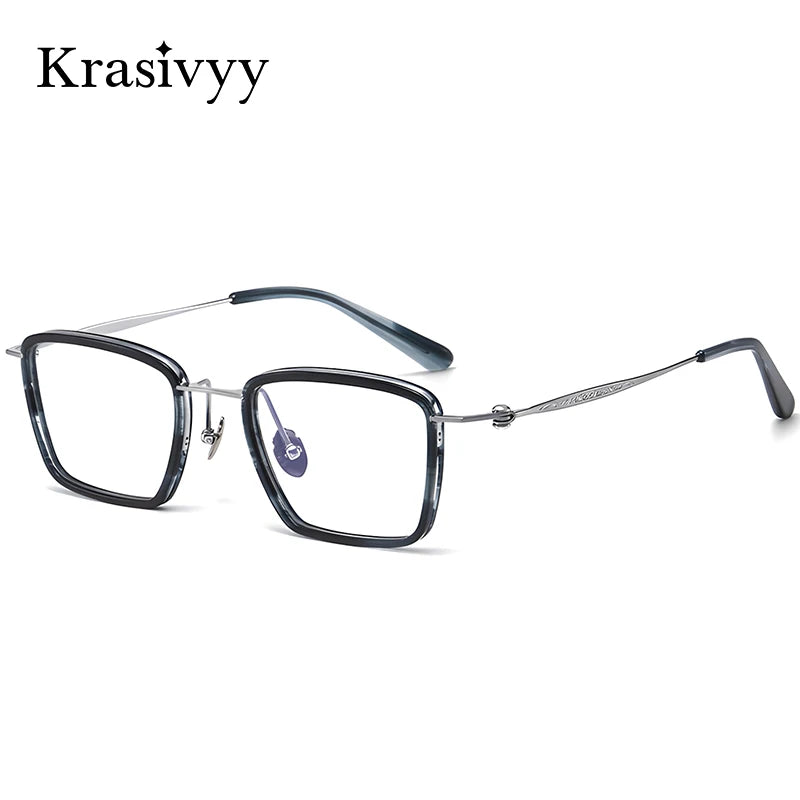 Krasivyy Men's Full Rim Big Square Titanium Prescription Eyeglasses KR6902 - view 2