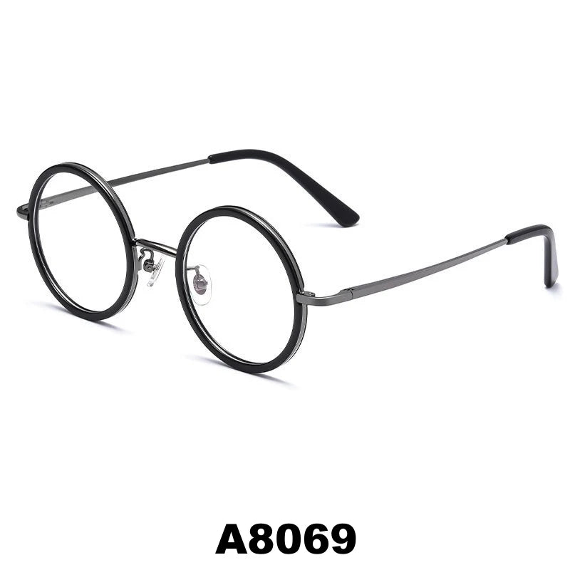 Yimaruili Unisex Full Rim Round Pure Titanium Eyeglasses A8068/A8069 — view 14 | Yimaruili at FuzWeb