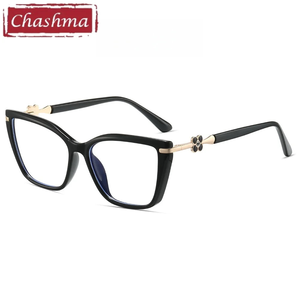 Chashma Ochki Women's Full Rim Cat Eye Tr 90 Alloy Eyeglasses 883004