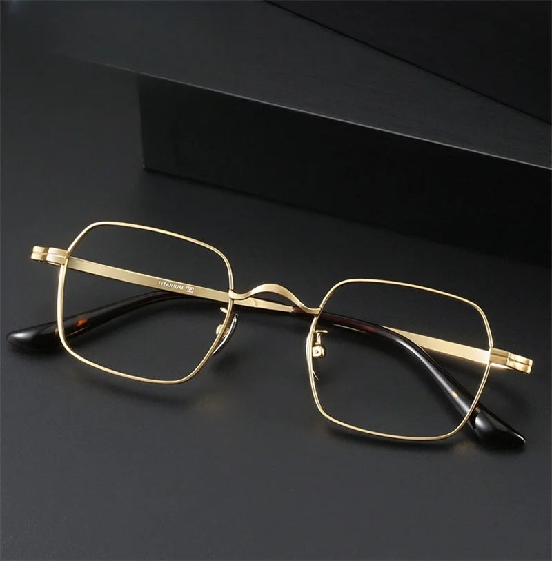 Summer Flower Men's Full Rim Square Titnaium-Alloy Eyeglasses 66801