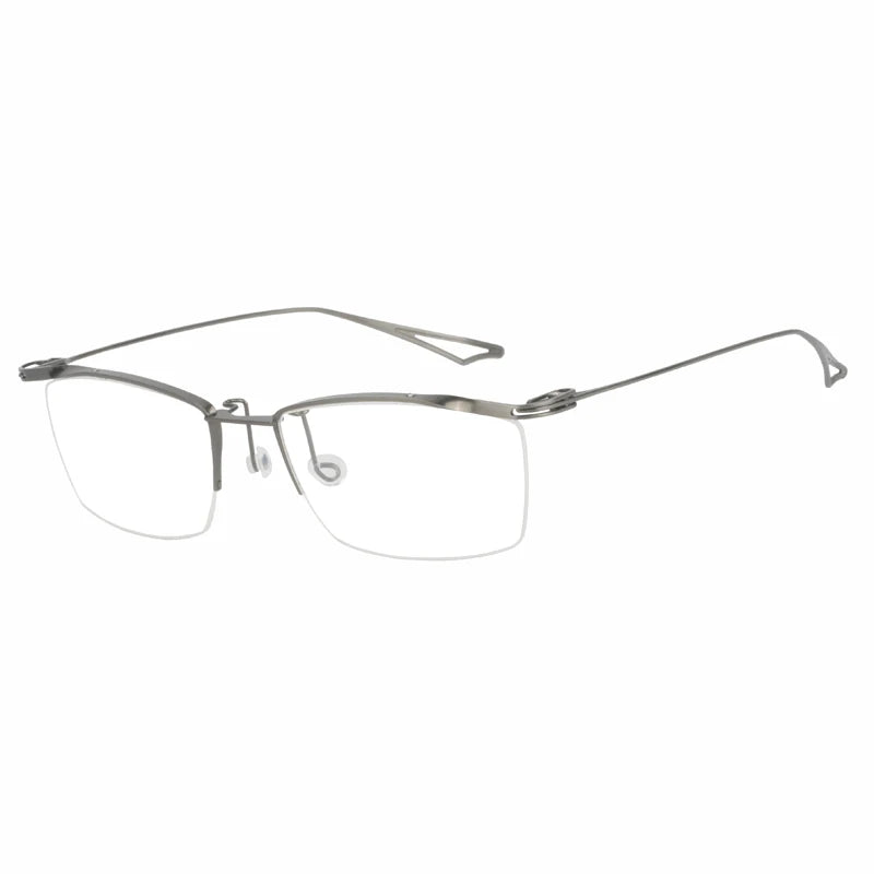 Aimee Unisex Semi Rim Square Titanium Eyeglasses 14855 Semi Rim Aimee   