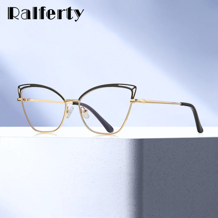 Ralfterty Women's Full Rim Oval Cat Eye Alloy Eyeglasses 883038