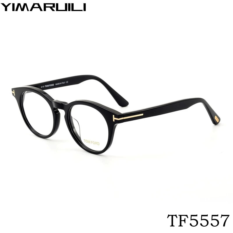 Yimaruili Unisex Full Rim Round Acetate Eyeglasses Y5557 Full Rim Yimaruili Eyeglasses   