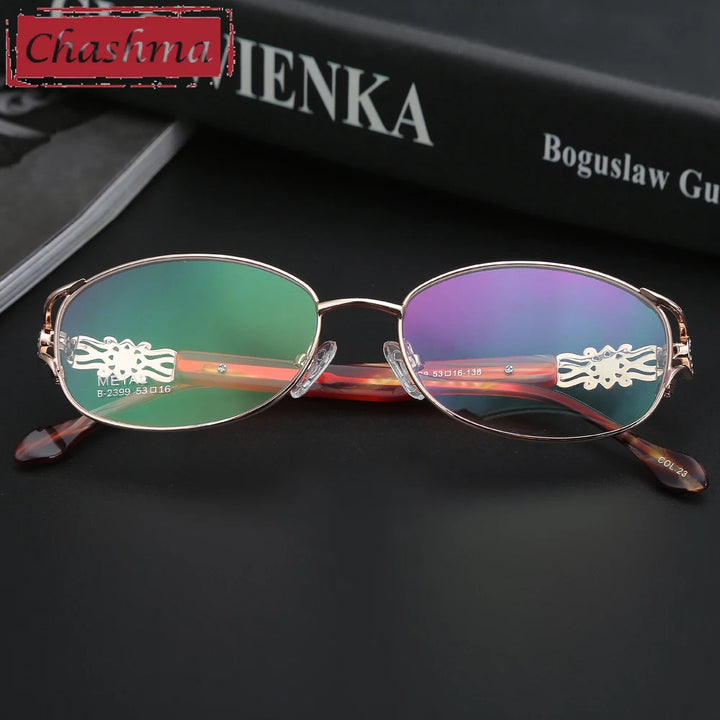 Chashma Women's Full Rim Small Oval Square Titanium Eyeglasses 772399
