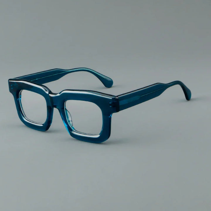 CCspace Unisex Full Rim Square Thick Acetate Eyeglasses 301902 Full Rim CCspace Blue  