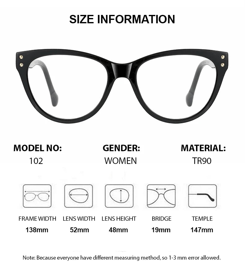 Chashma Ottica Women's Full Rim Cat Eye Tr 90 Titanium Eyeglasses 474102
