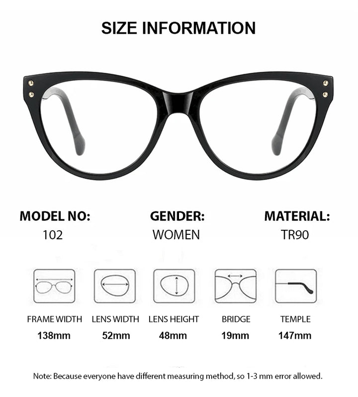 Chashma Ottica Women's Full Rim Cat Eye Tr 90 Titanium Eyeglasses 474102